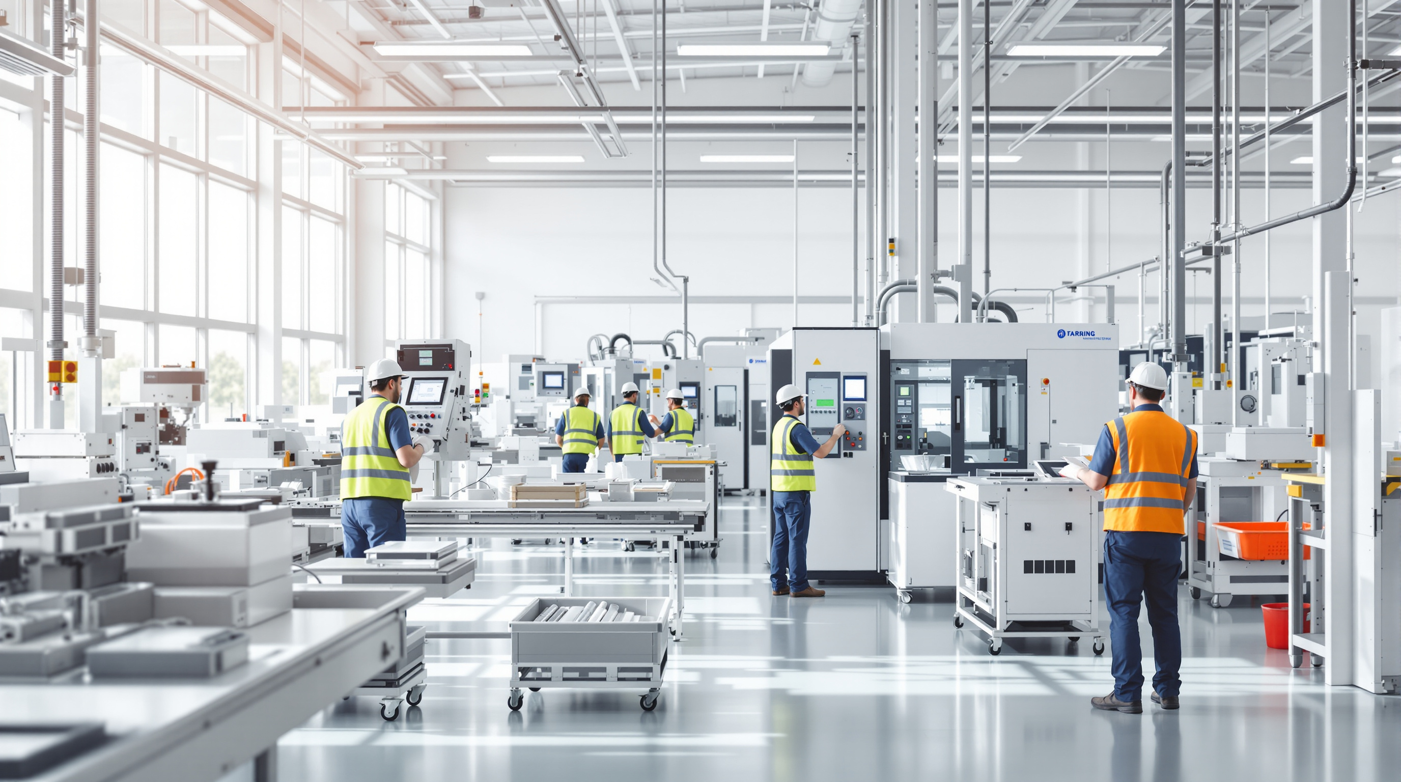 Skilled workers in a modern manufacturing facility in the Rice Minnesota area