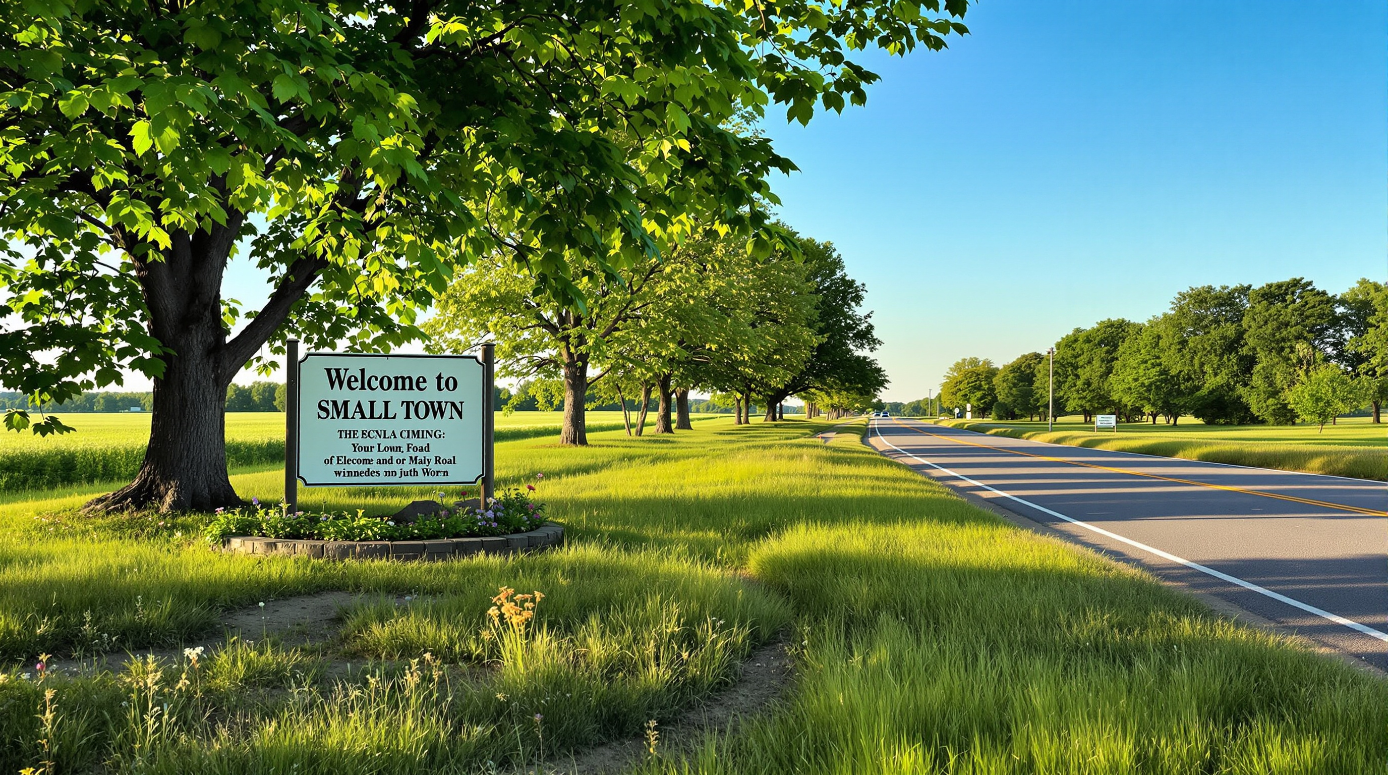 Welcoming entrance scene representing the community of Rice Minnesota