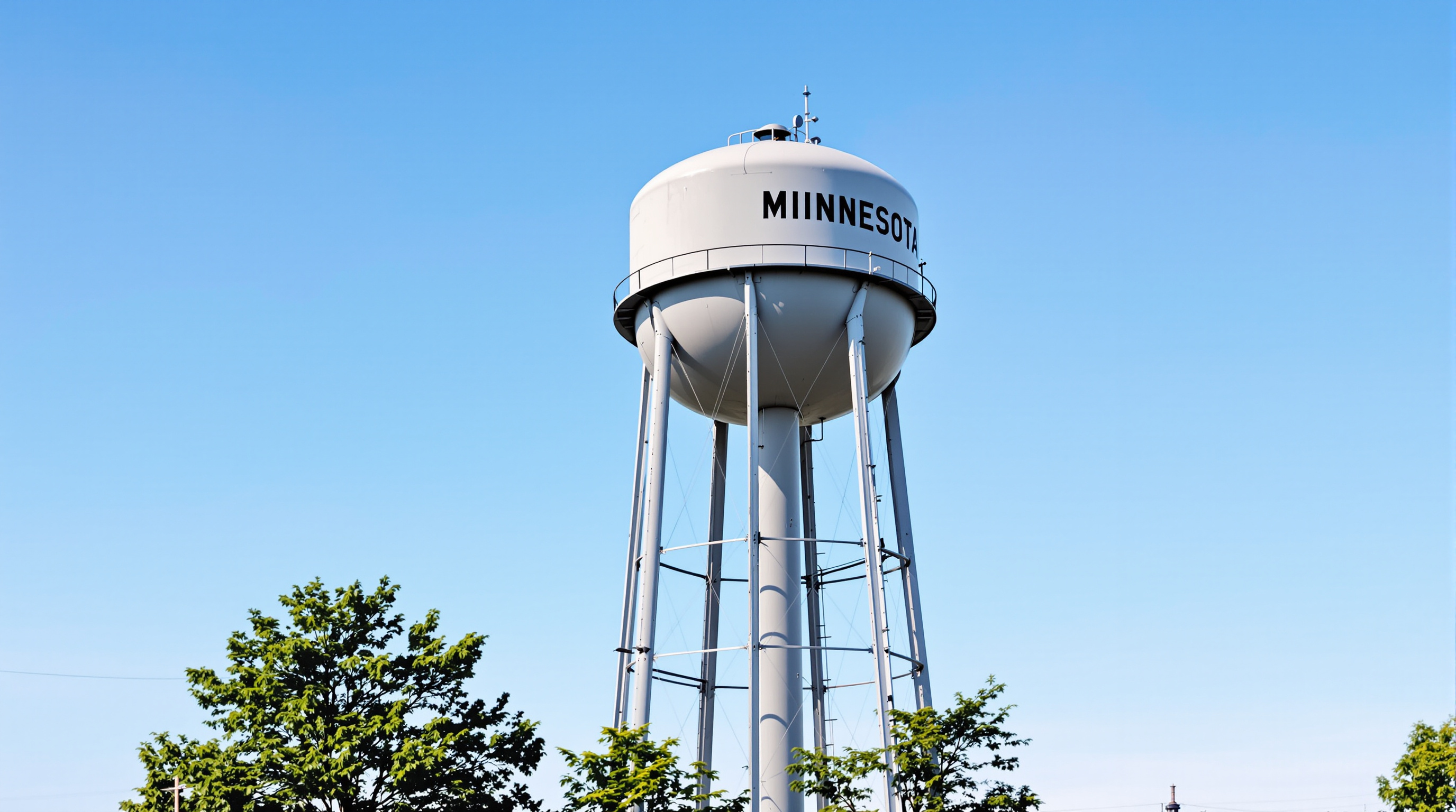 Municipal water tower serving the community of Rice Minnesota