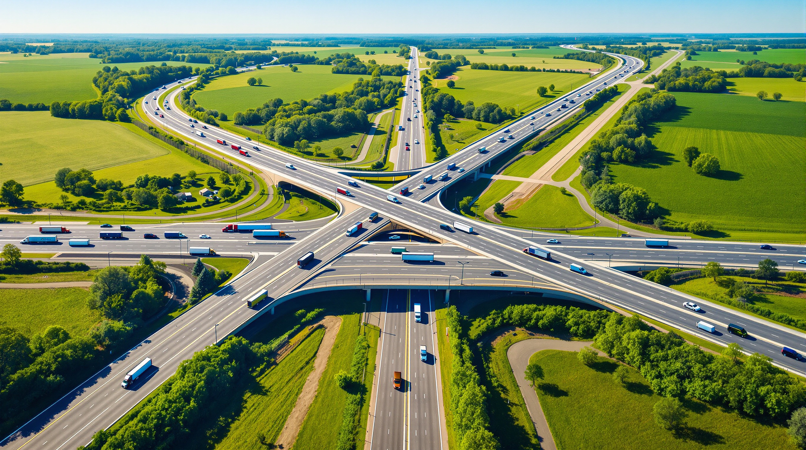 Interstate highway interchange providing access to Rice Minnesota